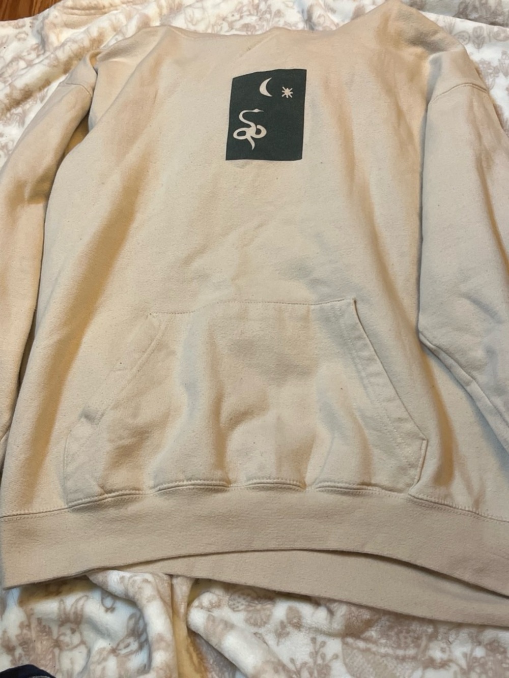 adidas Cream Crewneck Sweatshirt with Crescent & Star Graphic